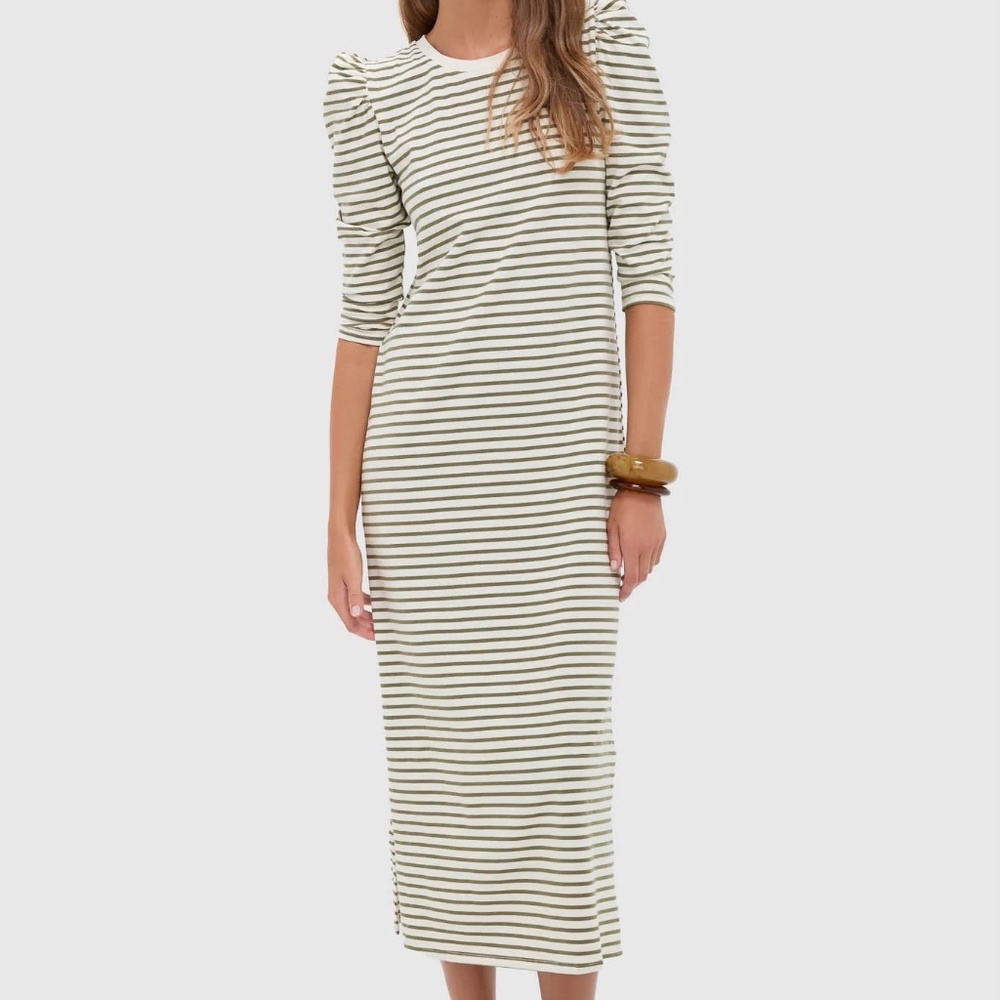 Tuckernuck (Pomander Place) Olive Stripe Vesty Maxi Dress - Size Small